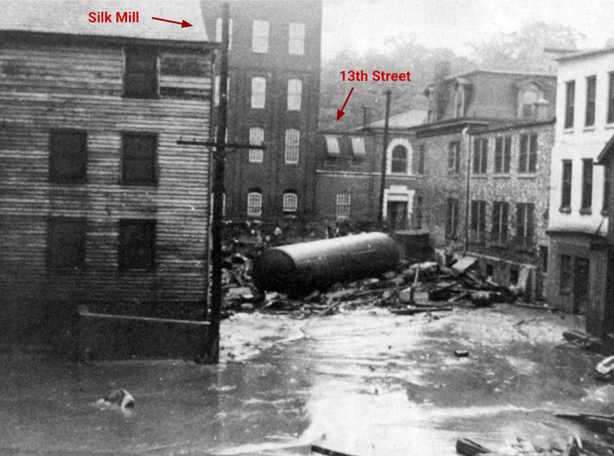 Flash Flooding Damage - July 9, 1945 -  adjacent to proposed mega-warehouse